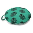 thumbnail image 1 of Blue Nautical Round Floor Cushion with Handle, Sea Bottom Animals Fish with Round Spots in Monochrome, Decorative Pillow for Living Room & Dorms, 18" Round, Charcoal Grey Sea Green, by Ambesonne, 1 of 4
