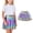 Multicolor, variant on Girls Holographic Skirt Pleated Rainbow Iridescent Tutu for Party Dance Recital, Elastic Waist Machine Washable, Sizes 4-16 Years,Size 8-9T