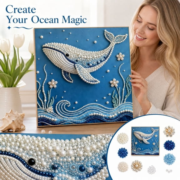 Knisume 3D Diamond Art Kits for Adults – Pearl Bead Round Creative Set, 3D Diamond Art for Wall Decoration, Diamond Painting Kit for Home Accent Craft Project