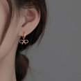 thumbnail image 3 of Sterling Silver Bow Huggie Hoop Earrings for Women Teens Bowknot Small Hoop Earrings Huggie Drop, 3 of 10
