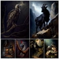thumbnail image 2 of Póster Artístico de cabra negra, vulto y Rana, arte de pared de animales Vintage, Galería del bosque, Victoriano, habitación Witchy, decoración impresa, sin marco, 2 of 4