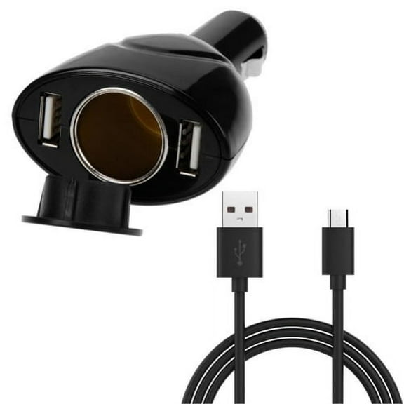 6ft Long Cable 2-Port USB Charger for TCL A30 (A3) - Power Cord DC Socket Adapter Micro-USB Wire Splitter Compatible With TCL A30 (A3)