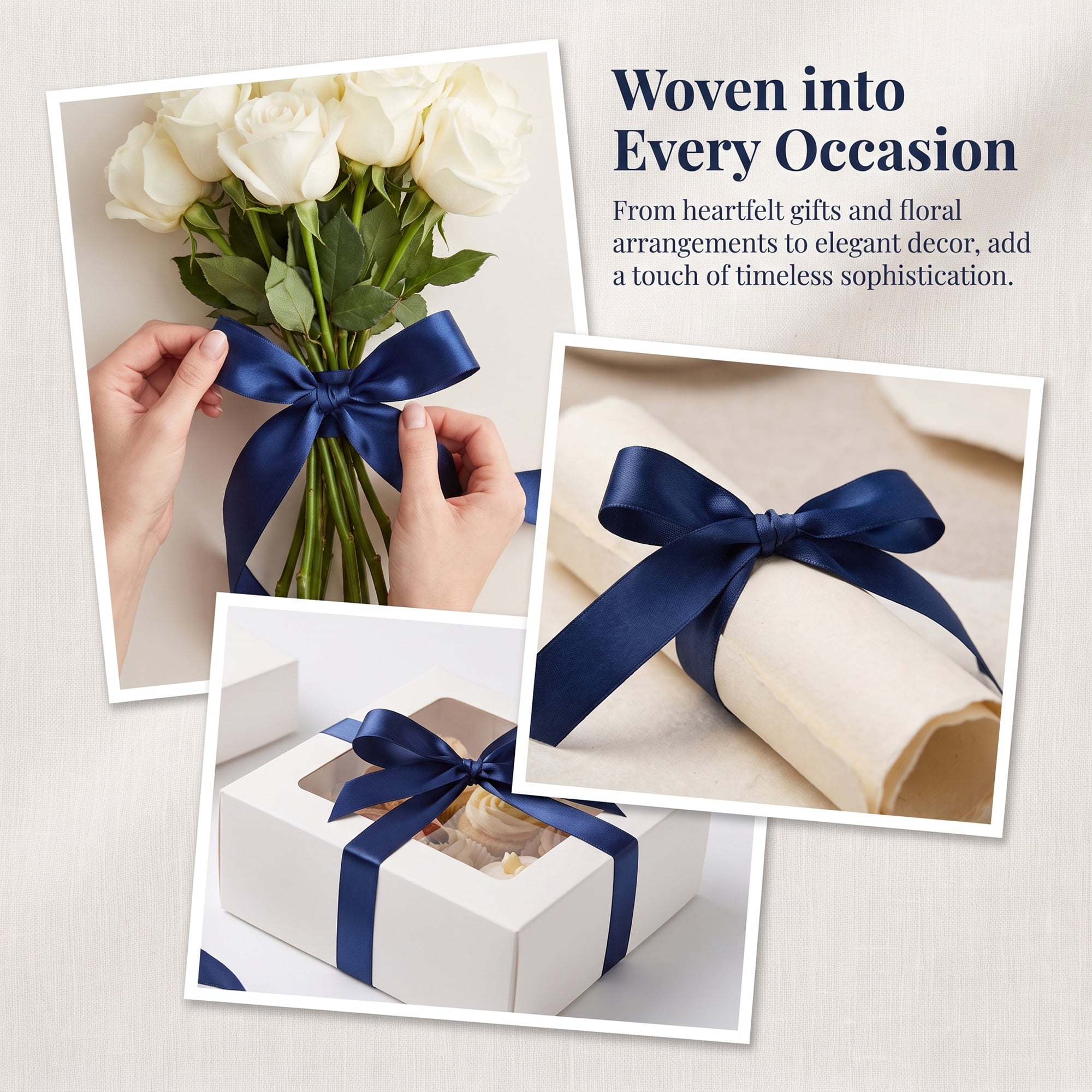Unique Bargains Elegant Satin Ribbon for Gift Wrapping and Decoration Purposes Dark Blue