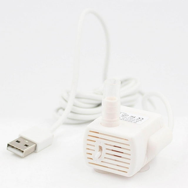 USB Powered Cat Water Pump -Quiet 5V for USB Power Cable Pet Water Dispenser without light