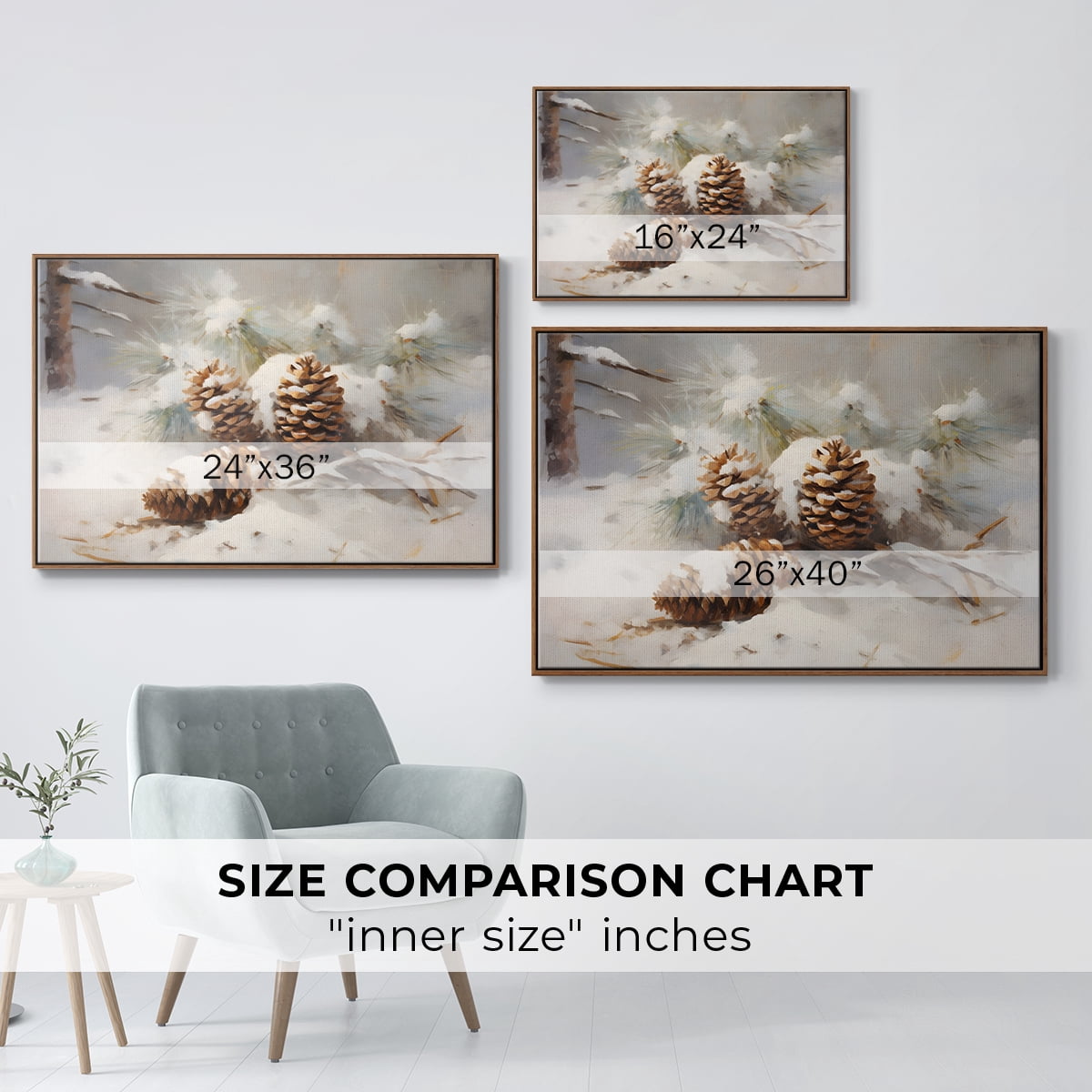Vintage Landscape-CLXIX By Wexford Home Framed in Walnut Wood Gallery Wrapped Canvas 17 in. x 25 in.