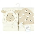 thumbnail image 2 of Hudson Baby Cotton Animal Face Hooded Towel, Sheep, One Size, 2 of 4