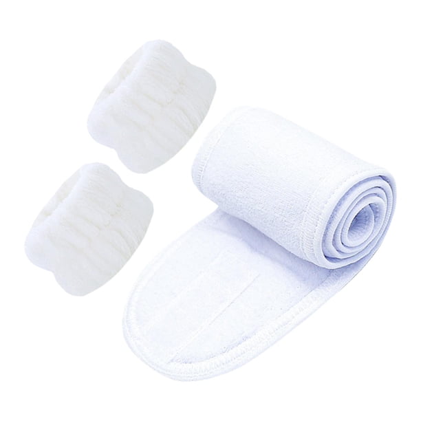 Juego de 3 diademas de SPA Yinane Banda para la cabeza Muñequera Blanco
