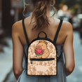 thumbnail image 4 of HELLHERO Melon-Love-Capybara Mini Backpack Purse with Lightweight Zipper Closure Small Backpack for Daily, Polyester Women's Travel Shoulder Bag for Outdoor, 4 of 8