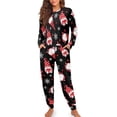 thumbnail image 4 of DISNIMO Santa Claus Print Lounge Sets for Women Snowflake Print Tow Piece Outfits Long Sleeve Top and Long Pants Casual Fashion Loungewear with Pocket Crew Neck Ladies Nightwear Set, 2XL, 4 of 7