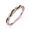 thumbnail image 2 of 0.22 ct 1mm round cut 10K rose gold twisted vine Black Diamond Moissanite ring., 2 of 4