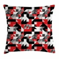 thumbnail image 1 of Red and Black Throw Pillow Cushion Cover, Abstract Geometric Half Triangles Squares Maze Inspired Image, Decorative Square Accent Pillow Case, 20 X 20 Inches, Charcoal Grey and White, by Ambesonne, 1 of 2