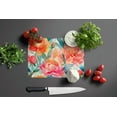 thumbnail image 3 of Peonies in Watercolor Glass Cutting Board Large 12 in x 15 in, 3 of 5