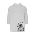 thumbnail image 4 of Fznquz White Womens Blouse Floral Long Sleeve Collared Shirts Fall Dressy Casual 2025 Women Shirts, 4 of 4