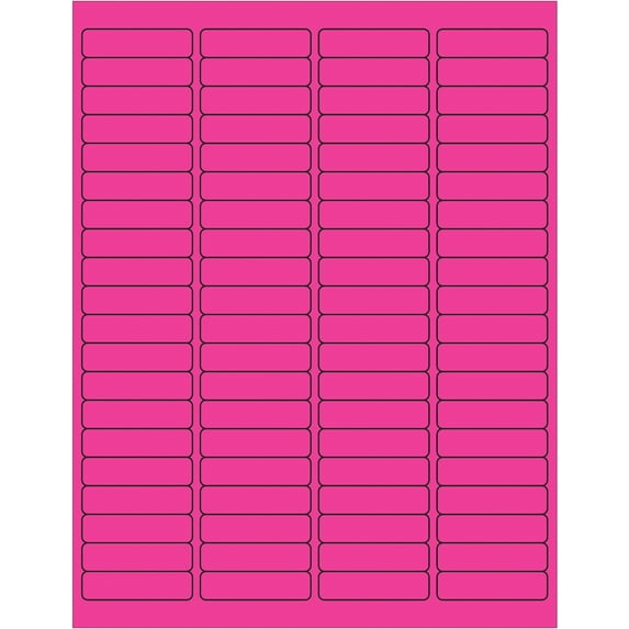 Tape Logic Rectangle Laser Labels 1 15/16" x 1/2" Fluorescent Pink 8000/Case LL171PK