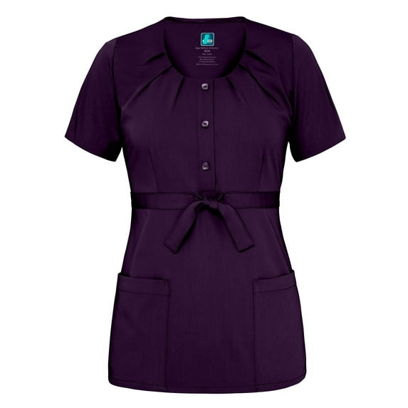 Adar Indulgenc Jr. Fit Scoop Neck Pleated Top - 4200 - Purple - M