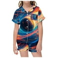thumbnail image 3 of TZEWGL Pyjamas For Baby Short Sleeved Top With Shorts Set With Star Elment Print For Children Pjs For Toddlers size 8-9T, 3 of 3