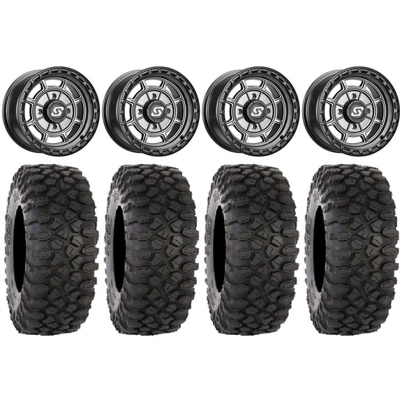 Sedona Rift 15x7 Wheels Grey 30" XC450 Tires Can-Am Maverick X3 / Honda Pioneer 1000 / Talon