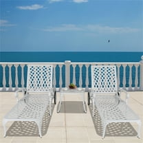 EDOEMSE Chaise Lounge Chair Outdoor, Backrest Adjustable Courtyard Cast Aluminum Chaise Lounge, Pool Lounge Chairsfor Patio Garden Outdoor Beach, Bronze