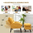 thumbnail image 3 of TTGIEET Accent Recliner Chair with Ottoman with Storage, Modern Velvet Armchair with Adjustable Backrest and Side Pocket, Single Sofa Chair Lounge Chair for Living Room, Bedroom, Office (Yellow), 3 of 7