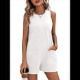 thumbnail image 1 of Cortos Informales para Mujer, de Verano Sin Mangas, Pantalones Cortos Informales con Bolsillos. S, 1 of 7
