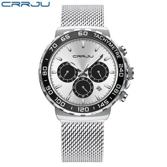 Crrju Men Watch Quartz 2022 New Japanese Chronograph Top Brand Waterproof Stainless Wristwatches With Date Relogio Masculino - Quartz Wristwatches