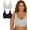 Heather Grey/Black Hue, variant on Women's Fit for Me Collection: 2-Pack Plus-Size Wireless Bra - Soft Cotton Comfort & Support