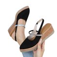 thumbnail image 5 of Abtuhar Women's Wedges Shoes Solid Color Pointed Toe Closed Toe Back Open, 5 of 5