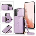 thumbnail image 1 of Nalacover Wallet Case for Samsung Galaxy S22 Plus,Luxury PU Leather+Soft TPU Magnetic Clasp Flip Credit Card Slots Kickstand Back Cover with Detachable Crossbody Lanyard Strap.Purple, 1 of 9