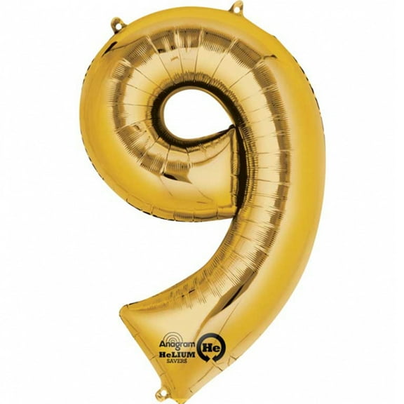 Mayflower Distributing 34" Gold Number 9 Shape Party Balloon