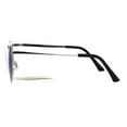 thumbnail image 3 of Womens Metal Bat Shape Cat Eye Round Circle Lens Sunglasses Silver Blue, 3 of 4