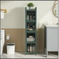 thumbnail image 3 of Modern Four-tier Glass Door Cabinet with Featuring Five-tier Storage, for Entryway Living Room Bathroom Dining Room, 3 of 10