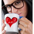 thumbnail image 2 of 3drose, Red Heart with White I Love U, 11oz Two-tone Blue Mug, 2 of 6
