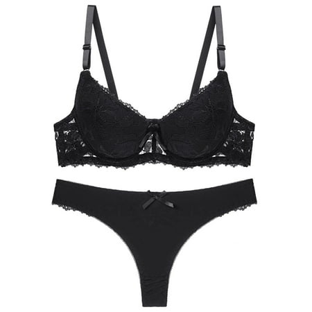 Summer Savings Clearance! Ynynloco Bra and Panty Sets for Women - Seamless Bralettes Lace Lingerie Sexy Comfortable Sports V Neck Bra Thongs