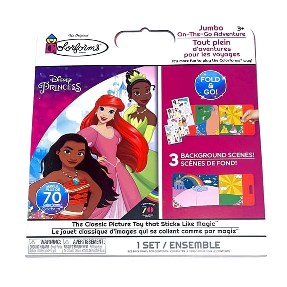 Disney Princess Jumbo On-The-Go Adventure (2022) Colorforms Travel Sticker Set