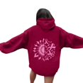 thumbnail image 4 of Womens Oversized Hooded Sweatshirt Long Sleeve Pink Ribbon Graphic Cancer Awareness Hoodies Casual Comfy Pullover Fall Tops 2025, 4 of 5