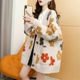 thumbnail image 3 of Flower Sweater Coat for Women Autumn and Winter New Loose and Lazy Style Knitted Cardigan Top, 3 of 9