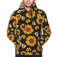thumbnail image 4 of KLL Sunflowers And Bww Print Mens Hoodie Long Sleeve Casual Pullover Hooded Sweatshirt Fashion Drawstring Hoodies with Pocket-XX-Large, 4 of 6