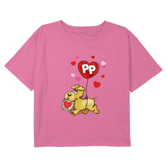 Girl's Pound Puppies Valentine's Day Pup Graphic Cropped T-Shirt