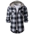 thumbnail image 3 of H2H Men's Plaid 2 Pocket Hooded Flannel Shirt Hoodie NAVY US L/Asia XL (CMOJA0105), 3 of 5