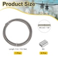thumbnail image 2 of Uxcell 1/8" Cable de alambre, 16.4 pies de cable de acero inoxidable 304 recubierto de vinilo con mangas de crimpar M3 para colgar luces, cuerdas para la ropa, enrejados, transparente, 2 of 7