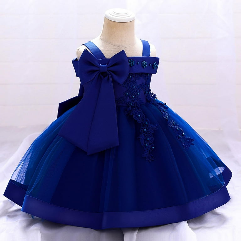 Efsteb Toddler Baby Girl Dress Formal Bowknot Princess Flower Girl Wedding Pageant Birthday Party Dresses (Dark Blue,12 Months) Efsteb Toddler Baby Girl Dress Formal Bowknot Princess Flower Girl Wedding Pageant Birthday Party Dresses (Dark Blue,12 Months)