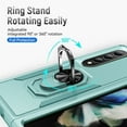 thumbnail image 4 of Nalacover Military Grade Heavy Duty Case for Samsung Galaxy Z Fold4, Rugged Rotated Ring Holder Kickstand Bracket Cover with Magnetic Car Mount Soft TPU Shockproof Lens Protective Case, Green/Green, 4 of 9