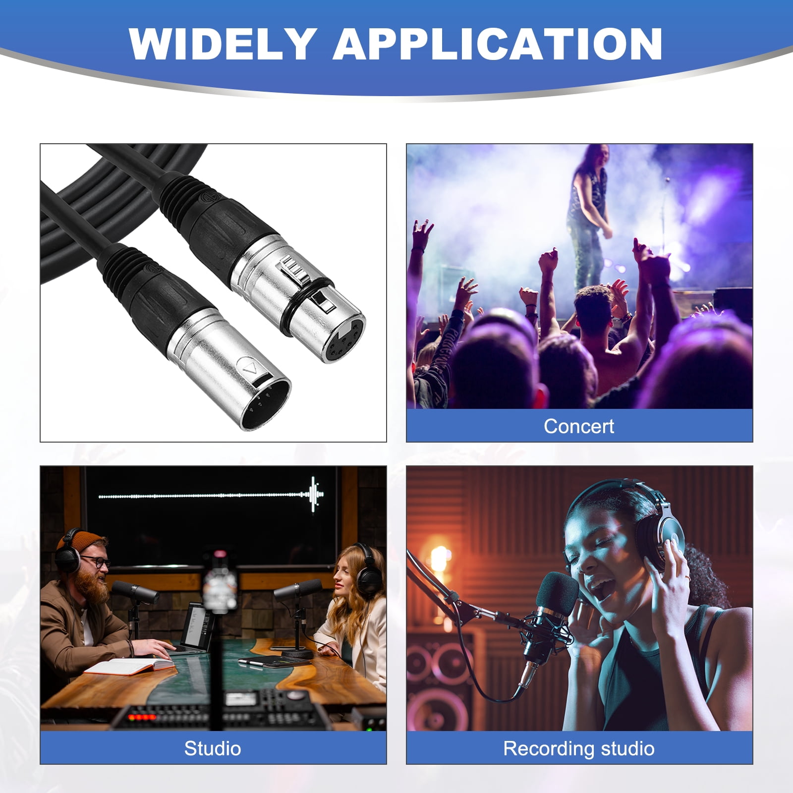 7 Pin XLR Cable 16 ft XLR Microphone Cable for Stage Studio Cable