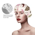 thumbnail image 3 of YFYANG Women's Double Waterproof Shower Cap, Colorful Flower Pattern Reusable Hair Cap for All Hair Styles and Head Sizes, 3 of 6