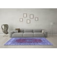 thumbnail image 3 of Ahgly Company Machine Washable Indoor Square Medallion Blue Traditional Area Rugs, 6' Square, 3 of 4