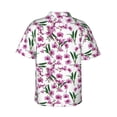 thumbnail image 3 of Daiia Orchids Flowers Hawaiian Shirt for Men Gentle Cotton Regular Short Sleeve Casual-Medium, 3 of 9