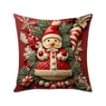 thumbnail image 6 of Sahpxhe Christmas Pillow Covers,17.7x17.7in Printed Cushion Throw Pillow Case with Santa Reindeer Pine Tree Design for Sofa Bedroom Winter Holiday Decor Multicolor-D, 6 of 6