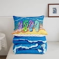 thumbnail image 5 of jejeloiu Summer Beach Full Size Comforter Sets,Flip Flop Print Bedding Comforter Set For Boys,Multicolor,Polkadot Reversible,3pcs,1 Comforter and 2 Pillowcases, 5 of 7