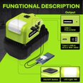 thumbnail image 3 of Power Tool Adapter Converter 5W LED Work Light for Ryobi 40V Li-ion Battery USB Type-C Charger Power Bank OP4040 OP4050 OP4050A, 3 of 10