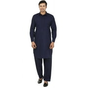 Maple Clothing Men's Kurta Pajama India Clothing Party Wear (Blue, XL)